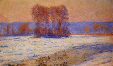  Hiver Tableaux - La Seine à Bennecourt en hiver Claude Monet